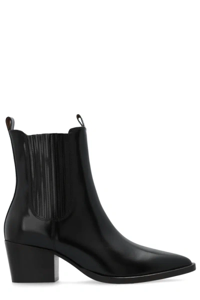 Apc A.p.c. Debbie Santiago Heeled Ankle Boots In Lzz - Black