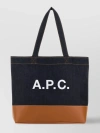Apc Two-tone Denim And Leather Axel Shopping Bag