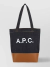 APC DENIM AND LEATHER SHOPPING BAG