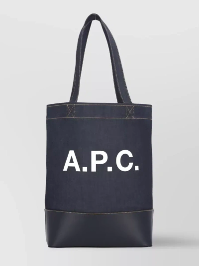 Apc Axel Denim Tote Bag In Blue