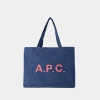 Apc Diane Shopper Bag - A.p.c. - Cotton - Blue Denim In Blue
