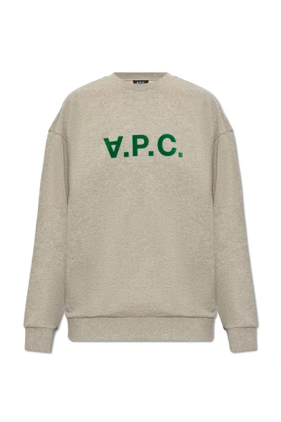 Apc A.p.c. Eliot Logo Printed Crewneck Sweatshirt In Grey