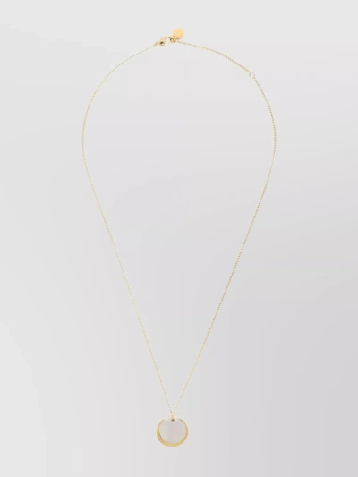 A.p.c. Adjustable Brass Pendant Chain Necklace In Beige