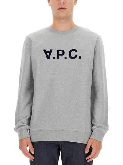 Apc A.p.c. Flocked Logo Sweatshirt In Mixed Colours