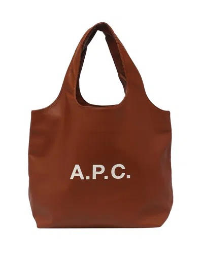 Apc Frontal Logo Shoulder Bag In Brown