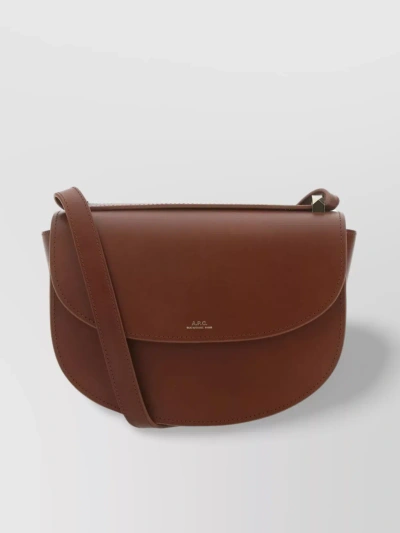 Apc Geneva Leather Shoulder Bag In Brown