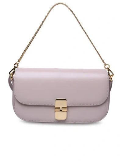 Apc Grace' Pink Leather Bag In Grey