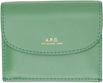 Apc Green Genève Trifold Wallet In Kaz Jade