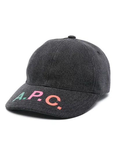 Apc Logo-print Baseball Cap In Grau