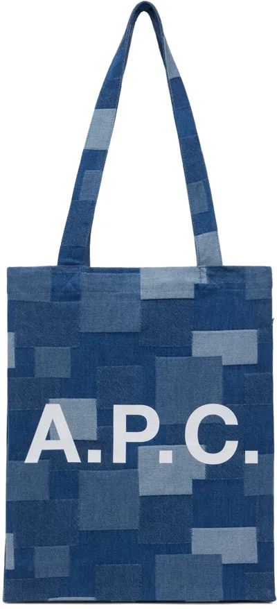 Apc Indigo Lou Tote In Blue