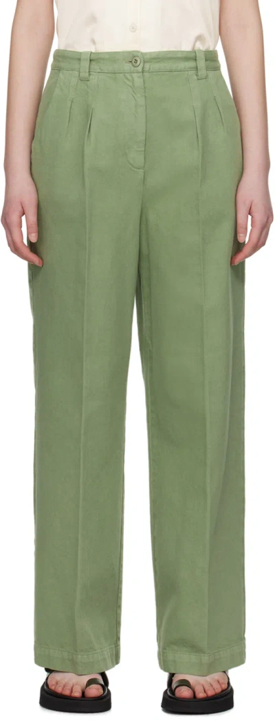Apc Khaki Tressie Trousers In Jab Light Khaki