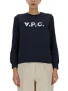 Apc A.p.c. Relaxed-fit Lightweight Cotton Blend Sweatshirt In Blue