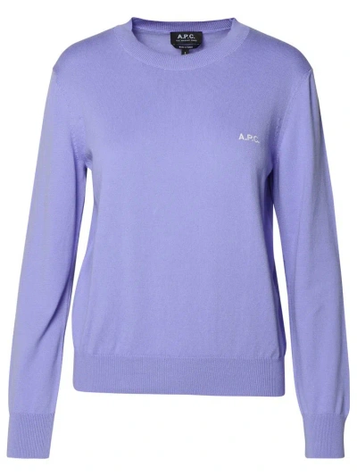 Apc A.p.c. Logo Embroidered Knitted Jumper In Purple