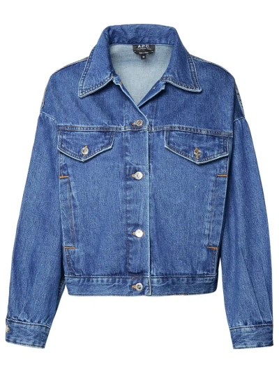 Apc A.p.c. Long Sleeved Buttoned Denim Jacket In Blue