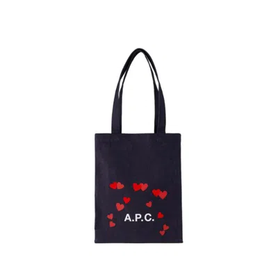 Apc Lou Blondie Shopper Bag - Cotton - Blue In Black
