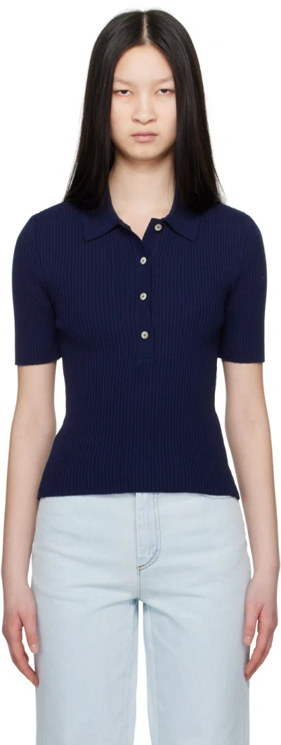 Apc Danae Polo Shirt In Dark Navy