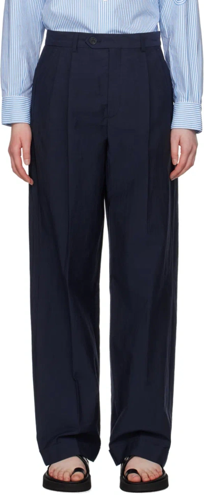 Apc Navy Melissa Trousers In Blue