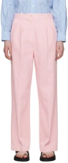 Apc A.p.c. High-rise Wide-leg Pants With Permanent Creases In Fab Pale Pink