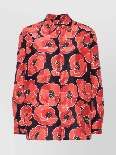 Apc Poppy Print Cotton-silk Blend Shirt In Metallic