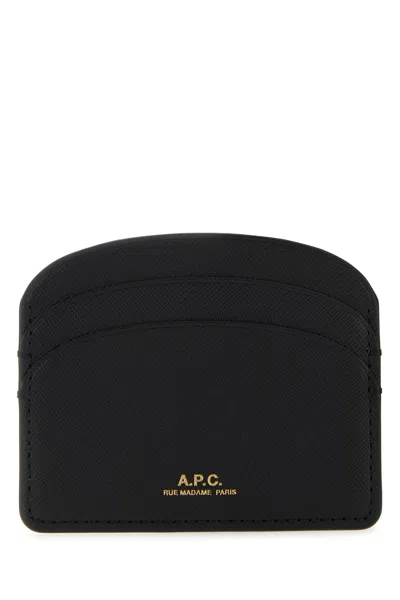 Apc A.p.c. Black Leather Demi-lune Card Holder