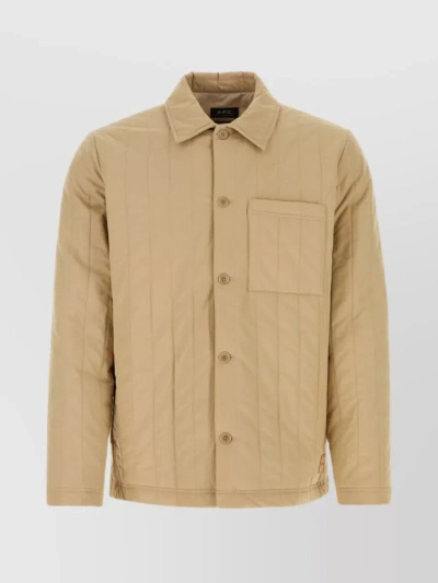 APC QUILTED COTTON BLEND SHIRT WITH MULTIPLE POCKETS