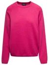 APC 'ROSANNA' FUCHSIA CREWNECK SWEATER WITH PERFORATED DETAILS IN COTTON AND CASHMERE WOMAN