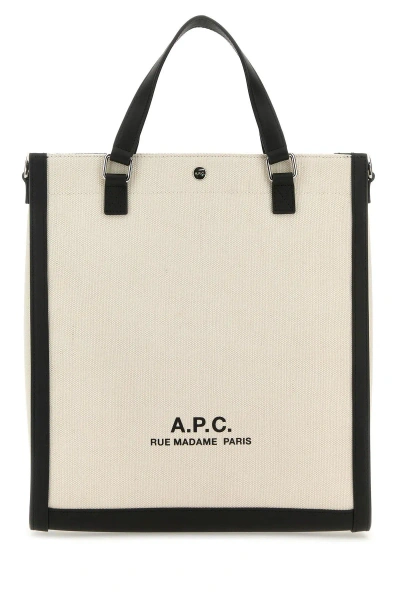 Apc Sand Canvas Camille 2.0 Shopping Bag In Noir