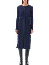 Apc Sandy Ribbed Cotton Midi Dress In Dark Navy