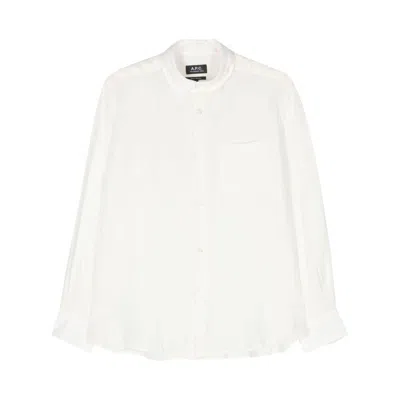 Apc Sela Shirt Button Chest Pocket In Blanco