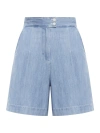Apc Pleated Denim Shorts In Iab Light Blue