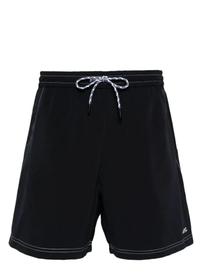 Apc Logo-embroidered Swim Shorts In Black