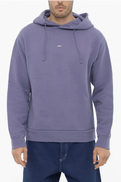 Apc Solid Color Larry Hoodie In Blue