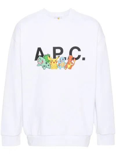 Apc A.p.c. Sweat Pokémon The Crew H Clothing In White