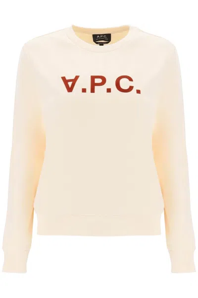 Apc Logo-print Cotton Sweatshirt In Beige