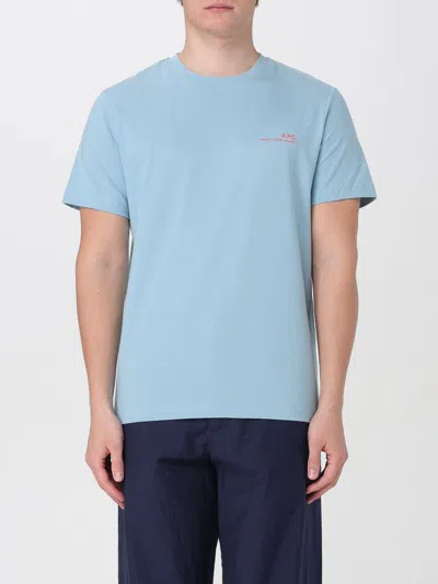 Apc T-shirt A.p.c. Men Color Gnawed Blue In Gnawed Blue