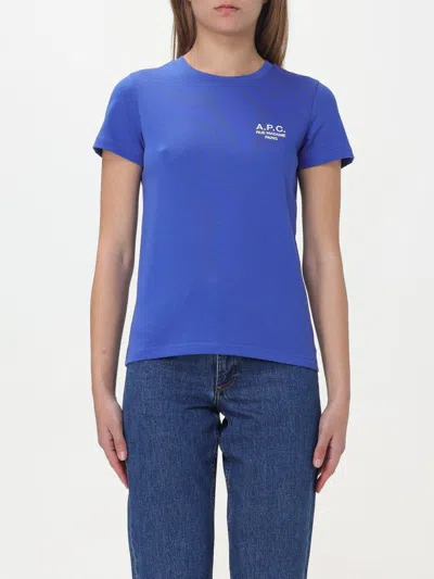 Apc T-shirt A.p.c. Woman Colour Blue 1