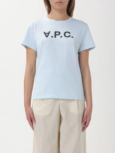 Apc T-shirt A.p.c. Woman Color Gnawed Blue In Gnawed Blue