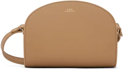 Apc Tan Demi-lune Mini Bag In Brown