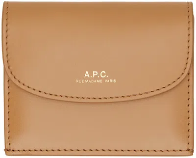 Apc Tan Genève Trifold Wallet In Brown