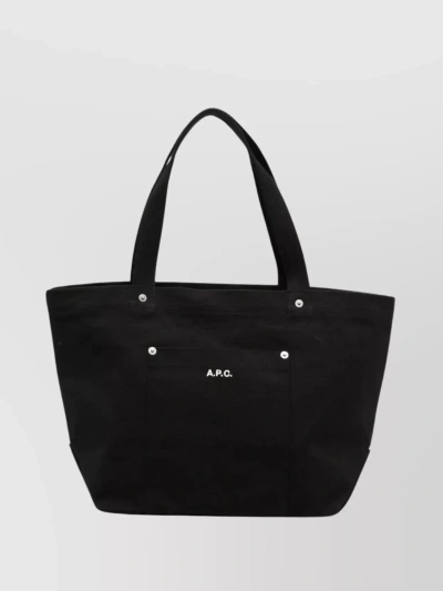 Apc Thais Embroidered Jersey Tote In Black