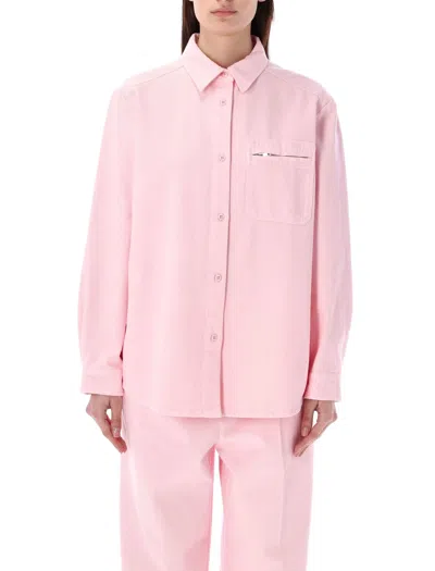 Apc Tina Denim Shirt In Pale Pink