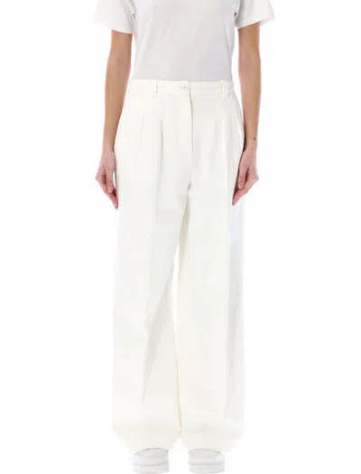 Apc Tresse Pleated Jeans In Off White