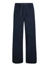 Apc Cotton Pant With Elastic Waistband And Cropped Length In Blue