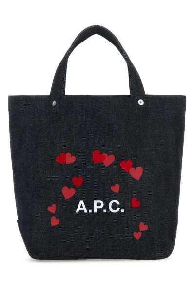 Apc A.p.c. Valentines Day Mini Shopping Bag In Navy