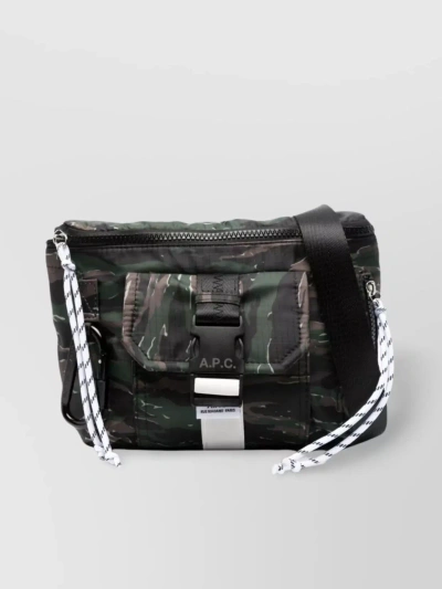A.p.c. Versatile Camo Waist Pack With Adjustable Strap In Blue