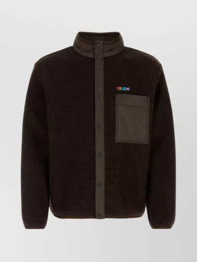 A.p.c. Versatile Wool Blend Sweatshirt With Multiple Pockets In Brown