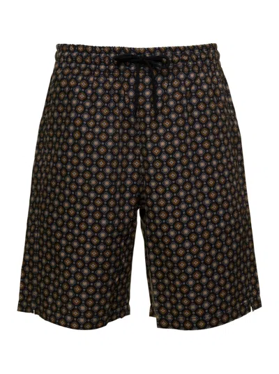 Apc A.p.c. Vincento Geometric Patterned Drawstring Shorts In Multi