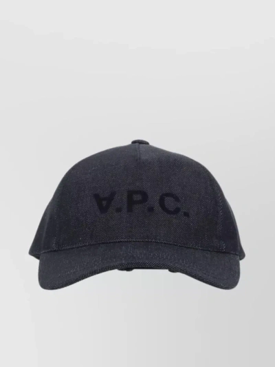 APC VISOR CAP IN TEXTURED DENIM BLEND