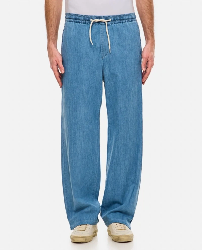 Apc Vncent Cotton Pants In Blue