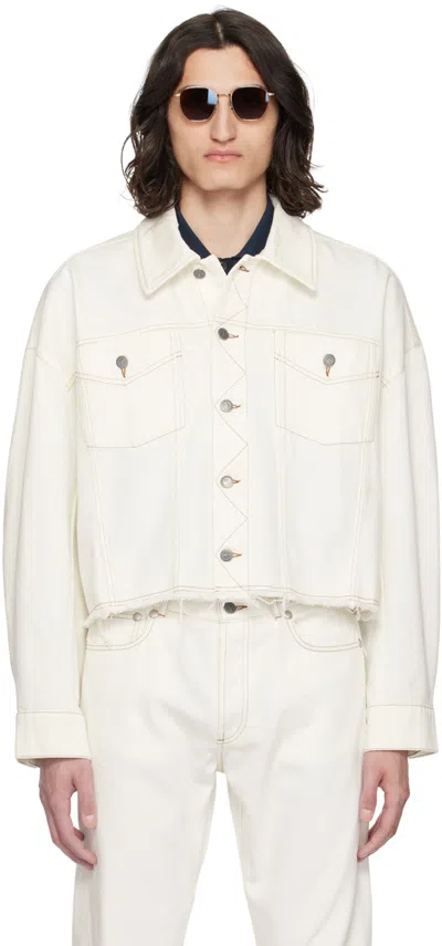 Apc Ivory Cotton Jacket In White